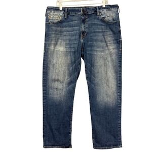 Mavi Mens Jeans 38x30 Blue Matt Relaxed Straight Leg Dark Wash Denim High Rise